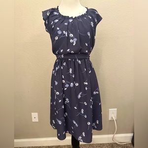 NWOT: LC Lauren Conrad Women’s Blue / Purple Floral Dress, Size XS